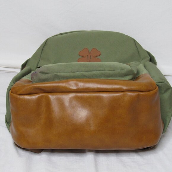 Lucky Brand Green Canvas Leather Trim Clover Good Fortune Logo Backpack main image 4